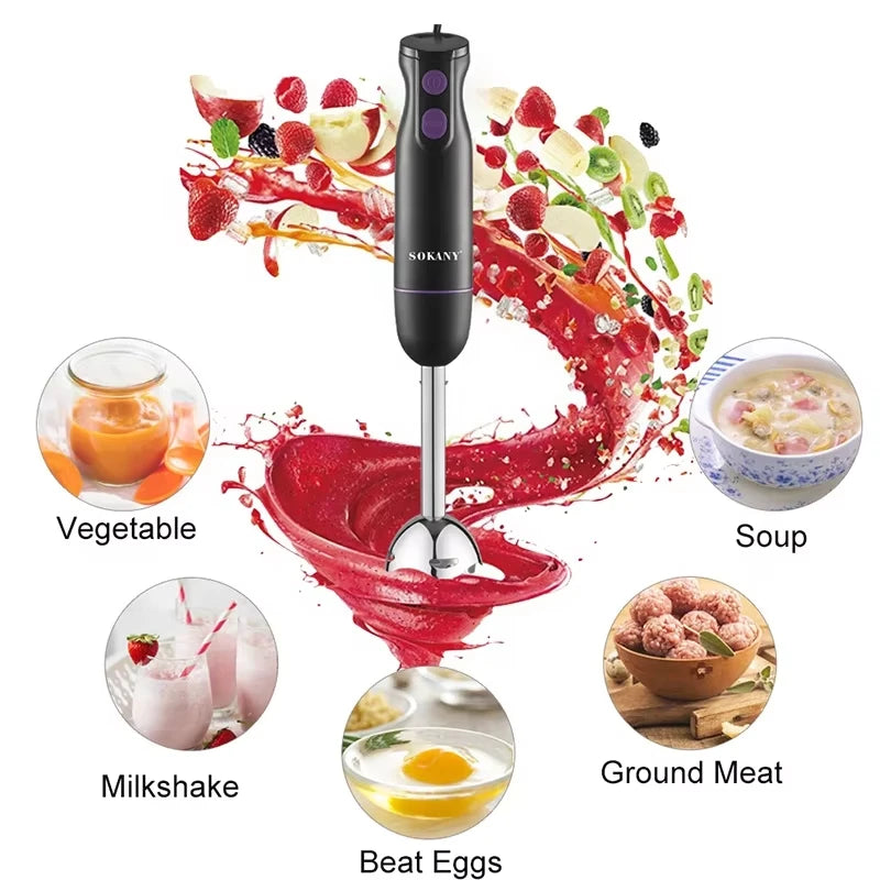 Houselin Hand Blender, Stick Blender,Powerful and Easy to Use Immersion Blender for Fruit Purees, Baby Food, Sauces