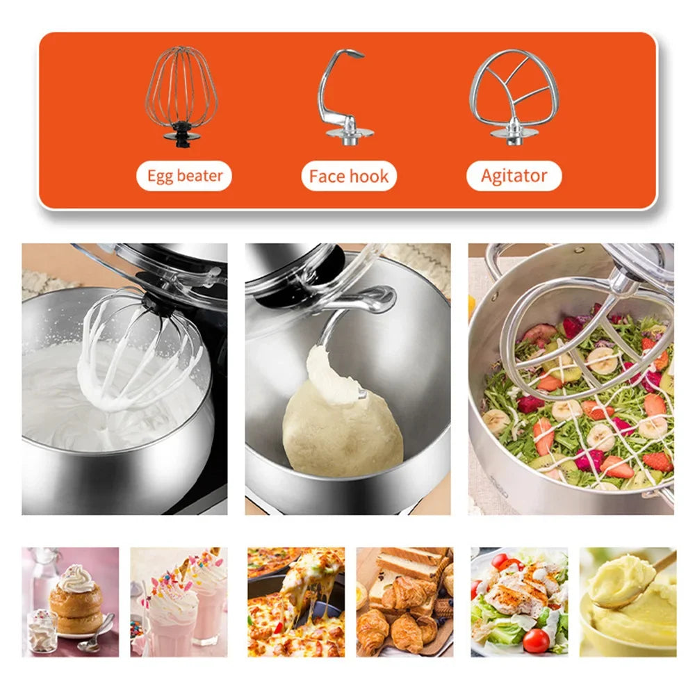 Houselin Multifunction Stand Mixer, 7.5L Stainless Steel Bowl for Baking Mixes, 5-in-1, Suitable for Most Home Cooks